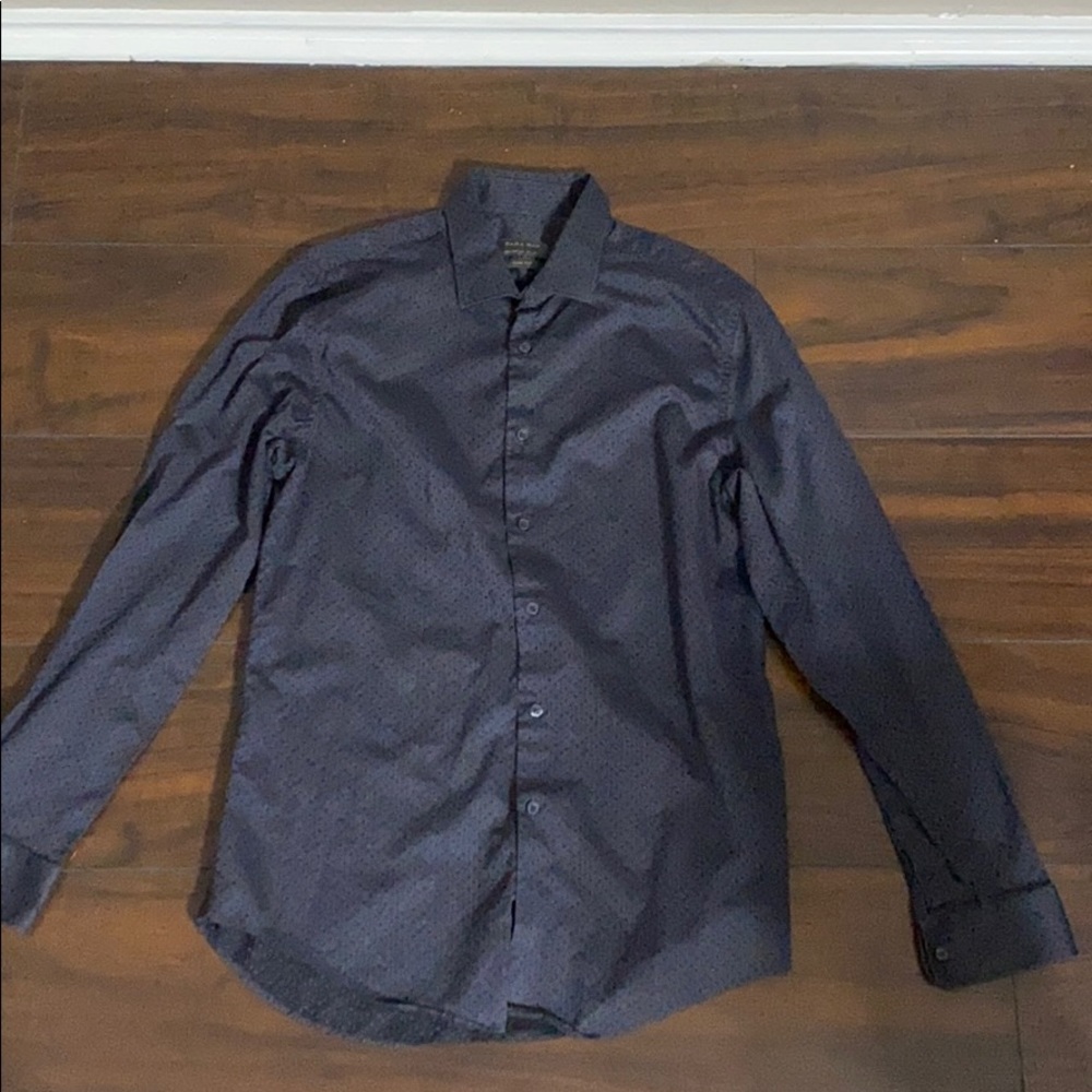 Zara Men Black and Grey Long-Sleeve Shirt